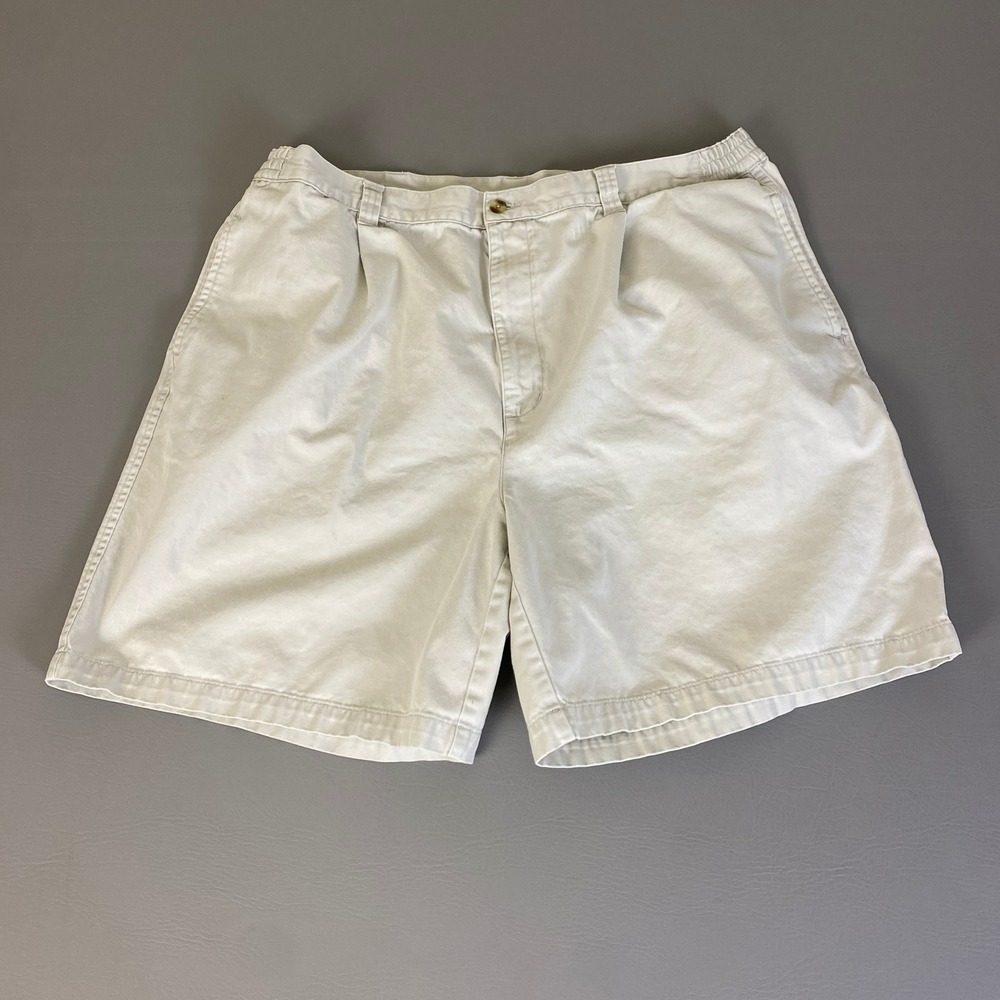 Consensus Sportswear‎ Khaki Shorts Men's Size 42 Beige Pleated Front Cotton *
